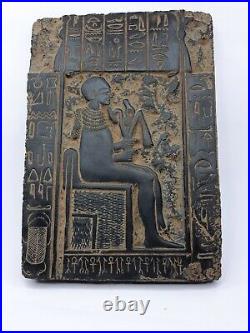 ANCIENT ANTIQUE STELA STONE Egyptian Imhotep Pharaonic Statue Great God Builder