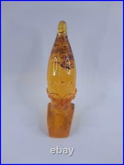 ANCIENT EGYPTIAN ANTIQUE AMBER Percious King Akhenaten Head Snake Protect
