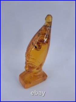 ANCIENT EGYPTIAN ANTIQUE AMBER Percious King Akhenaten Head Snake Protect