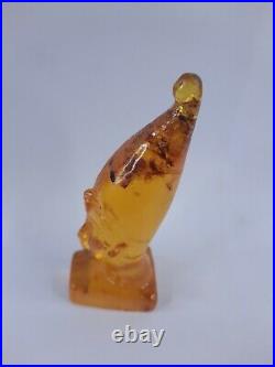 ANCIENT EGYPTIAN ANTIQUE AMBER Percious King Akhenaten Head Snake Protect