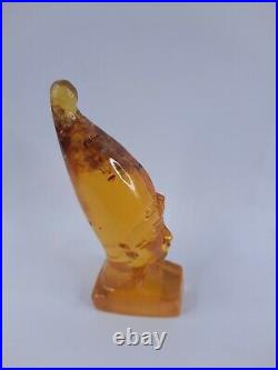 ANCIENT EGYPTIAN ANTIQUE AMBER Percious King Akhenaten Head Snake Protect