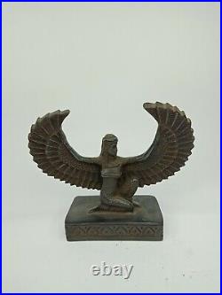 ANCIENT EGYPTIAN ANTIQUE STATUE Goddess Isis Egypt Stone Open Winged