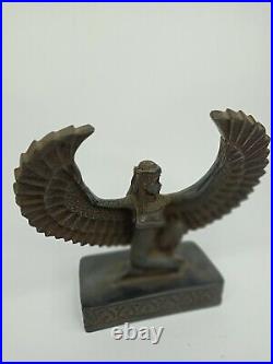 ANCIENT EGYPTIAN ANTIQUE STATUE Goddess Isis Egypt Stone Open Winged