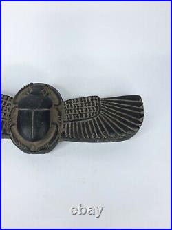 ANCIENT EGYPTIAN PHARAONIC STONE Egypt Pharaonic Winged Scarab Beetle Black