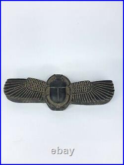 ANCIENT EGYPTIAN PHARAONIC STONE Egypt Pharaonic Winged Scarab Beetle Black