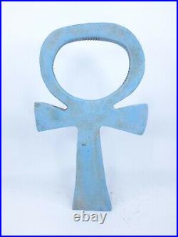 ANTIQUE ANCIENT EGYPTIAN BLUE Key of Life Scarab Head God Anubis Eye of Horus