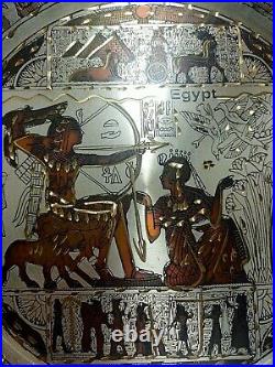 ANTIQUE ANCIENT EGYPTIAN PLATE King Ramses & Map Battle of Kadesh Bc