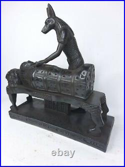 ANTIQUE ANCIENT EGYPTIAN STATUE Black Anubis Dead Afterlife Mummification