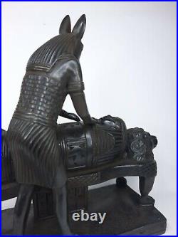 ANTIQUE ANCIENT EGYPTIAN STATUE Black Anubis Dead Afterlife Mummification