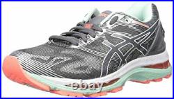 ASICS Women's Gel-Nimbus 19 Running Shoe, Carbon/White/Flash Coral, 8 M US