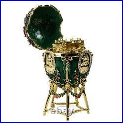Alexander Palace Faberge Egg Replica Trinket Box, Easter Gift, 15 cm, Green