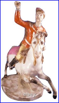 Antique 18thC Furstenberg Hussar on Horse Porcelain Figurine Porzellan Figur #2