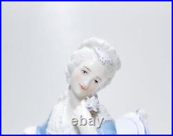 Antique 19th C KPM Germany Hand Painted Porcelain Sitting Lady Figurine