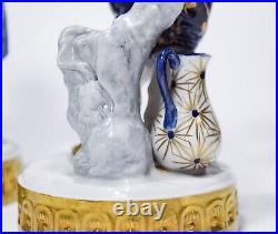 Antique 19th Century CAPODIMONTE Hand Painted Porcelain Boy & Girl Figurines