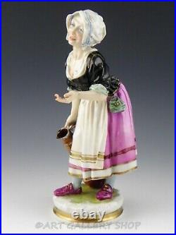 Antique Algora Spain Porcelain Figurine FOLK LADY WOMAN WITH PITCHER JUG