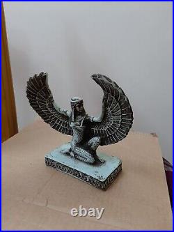Antique Ancient Egyptian Statue Figurine Isis Goddess of the Moon Green stone #