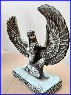 Antique Ancient Egyptian Statue Figurine Isis Goddess of the Moon Green stone #