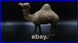 Antique Arabic Arabia Brass Camel Statue Figure Decor Paperweight 4.25
