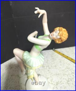 Antique Austrian Vienna Art-Deco Porcelain Figurine, Dancer, 10.5 high