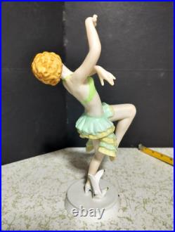 Antique Austrian Vienna Art-Deco Porcelain Figurine, Dancer, 10.5 high