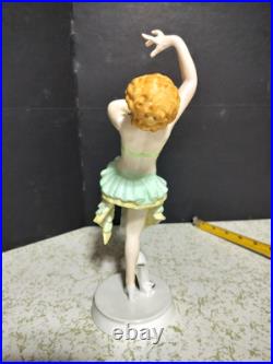 Antique Austrian Vienna Art-Deco Porcelain Figurine, Dancer, 10.5 high