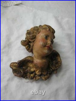 Antique Carved Angel Putti Cherub Figures 19thC Rare Polychrome Italy Germany