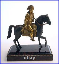 Antique Early 1900's Brass Statue of Napoleon Bonaparte on His Horse