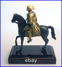 Antique Early 1900's Brass Statue of Napoleon Bonaparte on His Horse