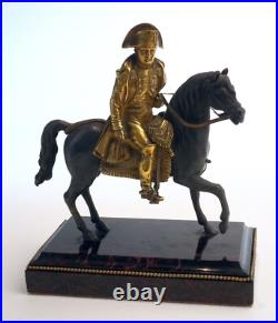 Antique Early 1900's Brass Statue of Napoleon Bonaparte on His Horse