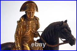 Antique Early 1900's Brass Statue of Napoleon Bonaparte on His Horse