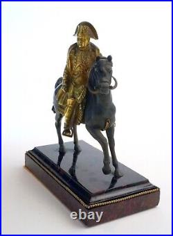 Antique Early 1900's Brass Statue of Napoleon Bonaparte on His Horse
