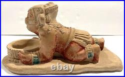 Antique Earthenware Pottery Mythical Therocephalian Sculpture Warrior Statue