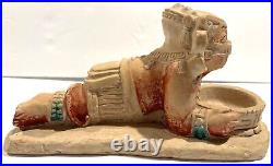 Antique Earthenware Pottery Mythical Therocephalian Sculpture Warrior Statue