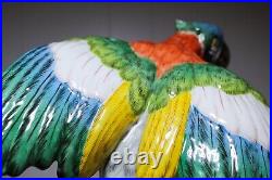 Antique French Porcelain Hand Painted Large Parrot Bird Porcelain Figure 14
