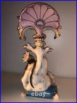 Antique French Porcelain Jacob Petit Old Paris Candle Vase Lady Woman Figurine