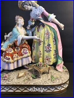 Antique French Porcelain(Sceaux Porcelaine) Figural Group/ Marked France C. 1876