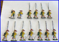 Antique German Landsknechte Figurines 1920s lot of 13 Painted