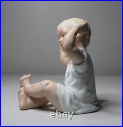 Antique Germany Gebruder Heubach Bisque Piano Baby Porcelain Figurine