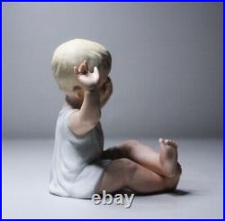Antique Germany Gebruder Heubach Bisque Piano Baby Porcelain Figurine
