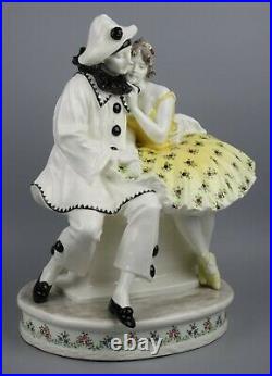 Antique Goldscheider Figurine Pierrot und Pierrette WorldWide