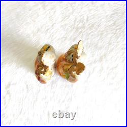 Antique Handmade Painted Lord Krishna Radha Terracotta Figure Pair Rare TC156