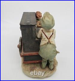 Antique KALK German Bisque Porcelain Organ Grinder Crossed Arrows