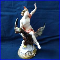 Antique Meissen Figurine #530 Ganymedes Rides An Eagle Dressed As Jupiter