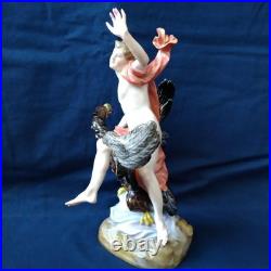 Antique Meissen Figurine #530 Ganymedes Rides An Eagle Dressed As Jupiter