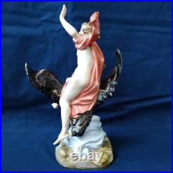 Antique Meissen Figurine #530 Ganymedes Rides An Eagle Dressed As Jupiter