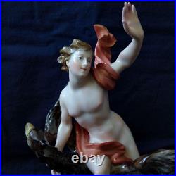 Antique Meissen Figurine #530 Ganymedes Rides An Eagle Dressed As Jupiter