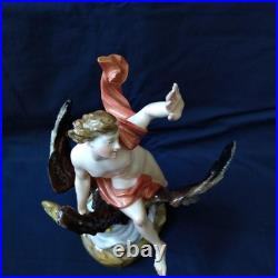 Antique Meissen Figurine #530 Ganymedes Rides An Eagle Dressed As Jupiter