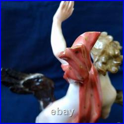 Antique Meissen Figurine #530 Ganymedes Rides An Eagle Dressed As Jupiter