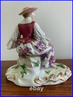 Antique Meissen Girl With Hen Porcelaine Figure Egg Johann Joachim Kaendler 20th