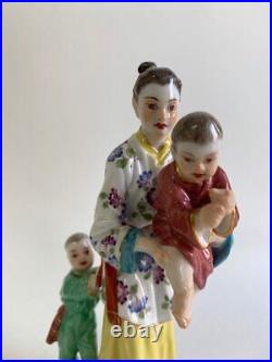 Antique Meissen Group Japanese Women Children Johann Kaendler Sculptures Mark 20
